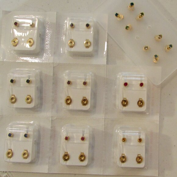 Caflon Surgical Steel 4mm Ear Piercing Studs, 12 Pair Birthstone Colors - Picture 9 of 12